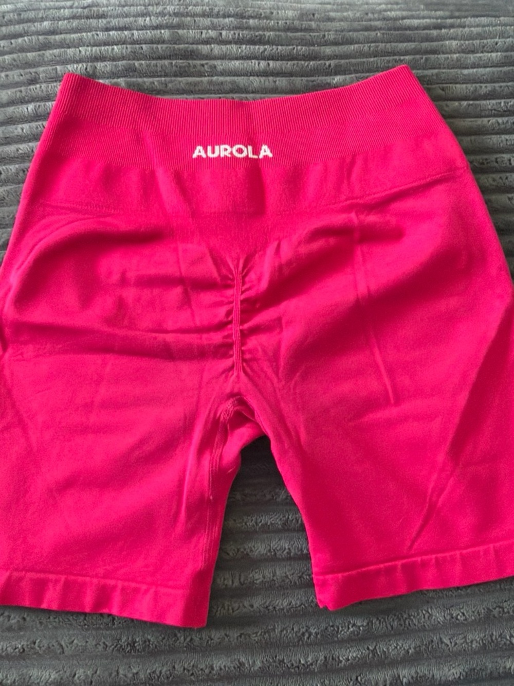 Aurola Women's Bright Pink High-Rise Athletic Bike Shorts